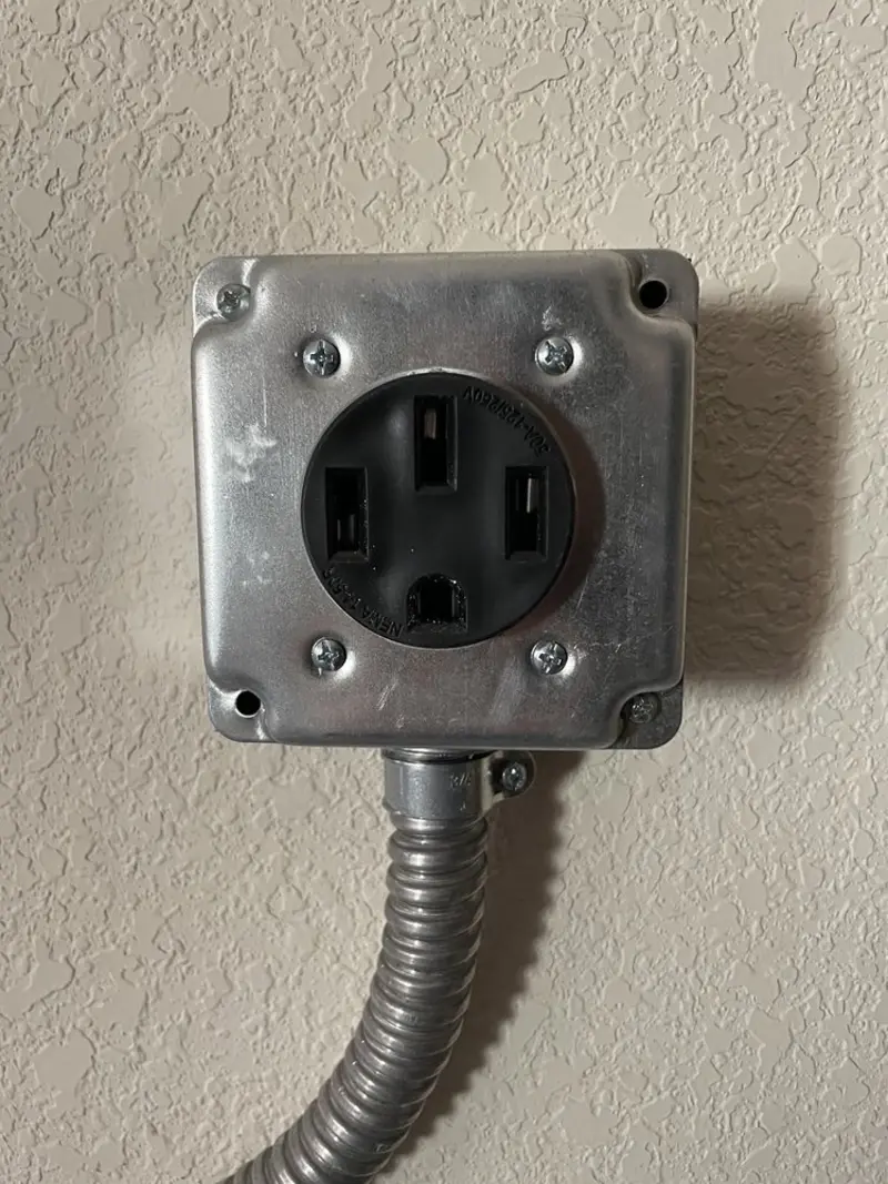 NEMA 14-50 outlet installed for Electrical Panel Upgrade in Fredon